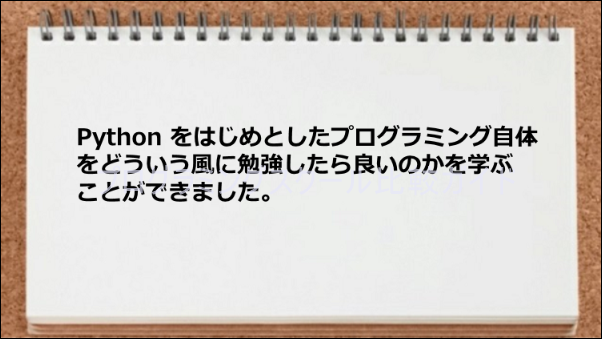 プログラミング自体をどういう風に勉強したら良いかわかった