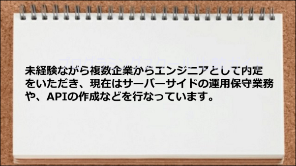 未経験ながら複数企業から内定が取れた